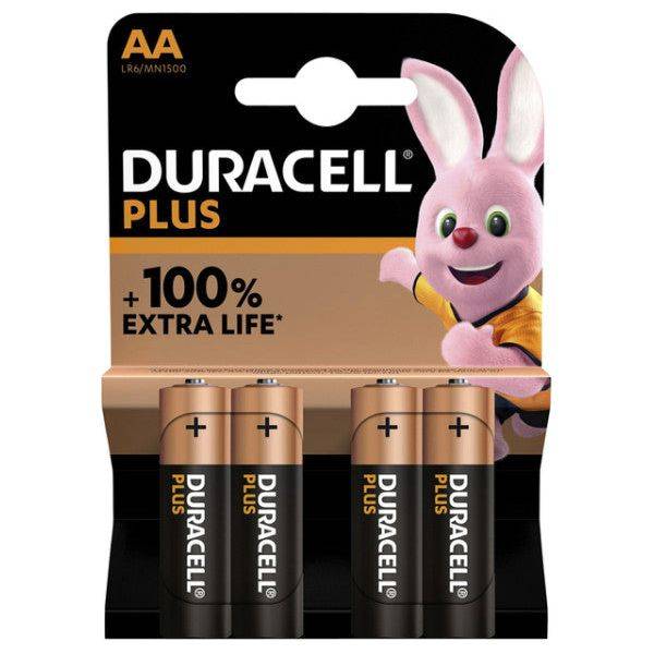 Duracell Batterie Alkaline Mignon AA LR06 1.5V Plus Extra Life 4er Blister, 1,5V, Alkaline-3