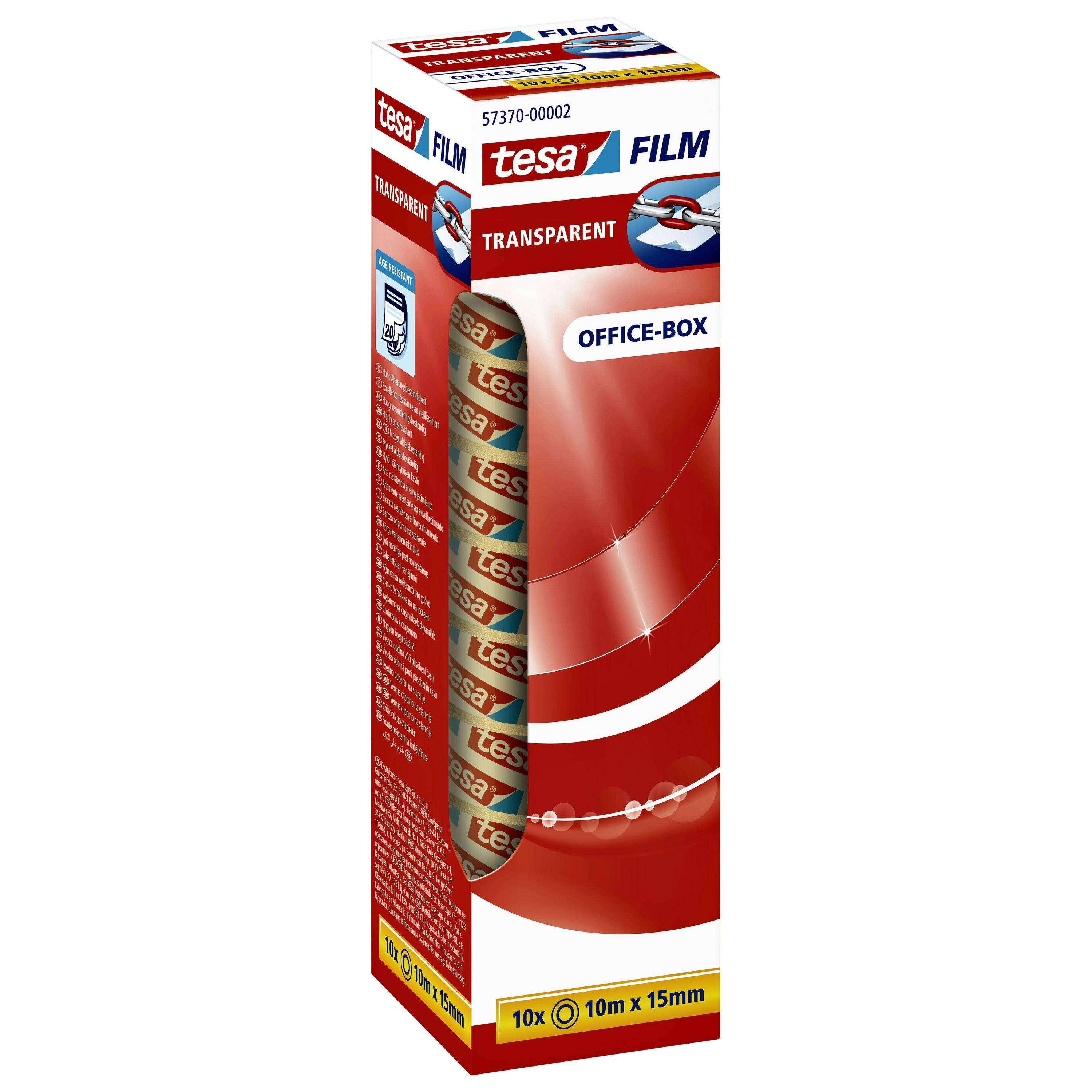 Tesafilm - Büro-Klebeband - 15 mm x 10 m - Polypropylenfolie - transparent (Packung mit 10)-9