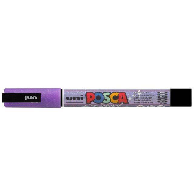 Fasermaler Uni Posca PC-3M 0,9-1,3mm Glitter violett