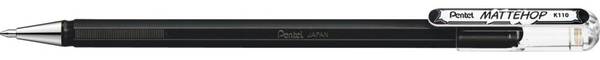 Pentel Mattehop, Verschlossener Gelschreiber, Schwarz, Schwarz, Kunststoff, Fein, 1 mm