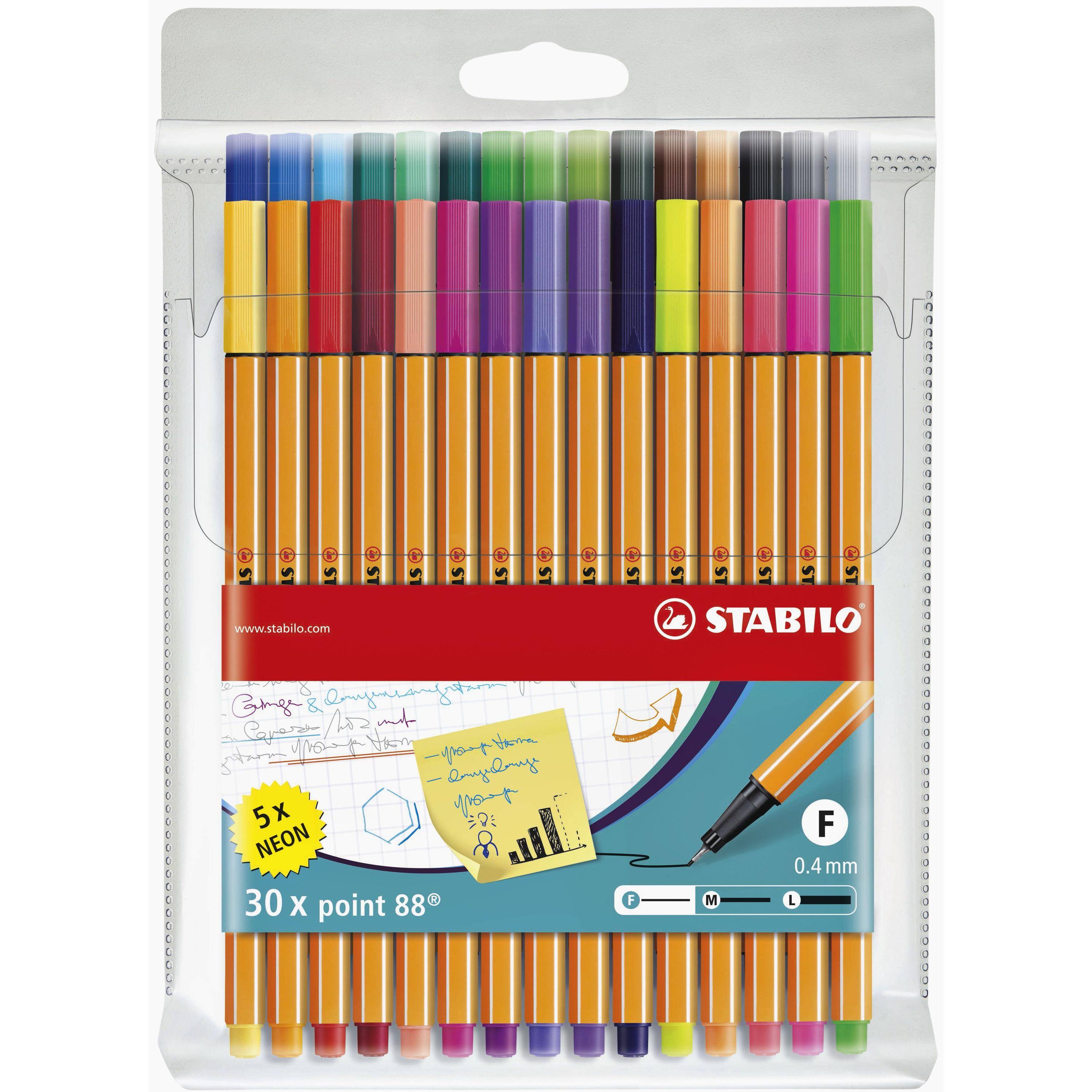 STABILO point 88 - Fineliner - gemischte Farben - 0.4 mm - fein (Packung mit 30)-5