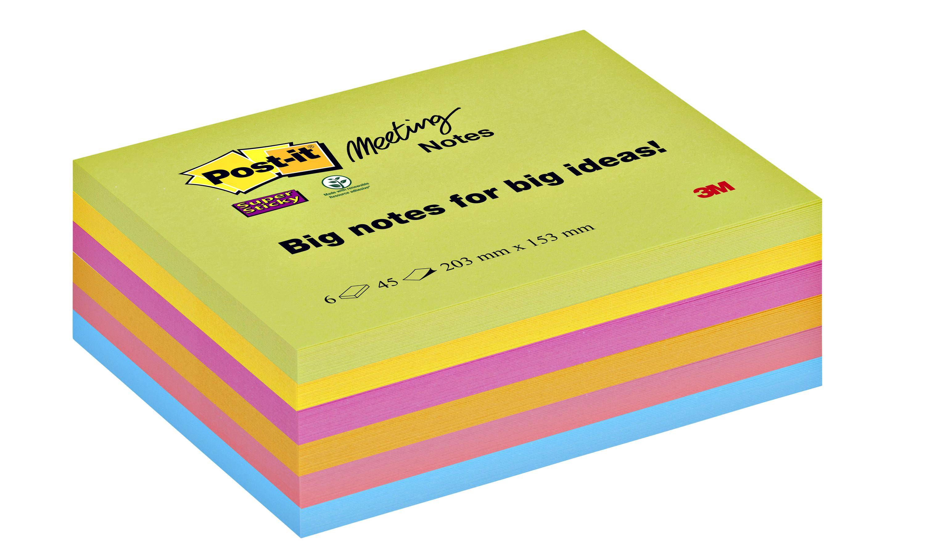 Post-it Haftnotiz Super Sticky 203x152mm 6x45Bl. 8645-6SS-EU-5