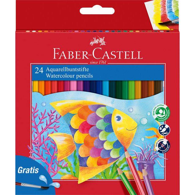 Faber-Castell - Pinsel- und Farbstift-Set - Aquarell (Packung mit 24)-2