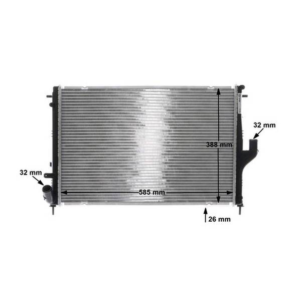 Kühler Motor Kühlrippen gelötet 585 mm - 412 mm MAHLE für u.a. DACIA LOGAN