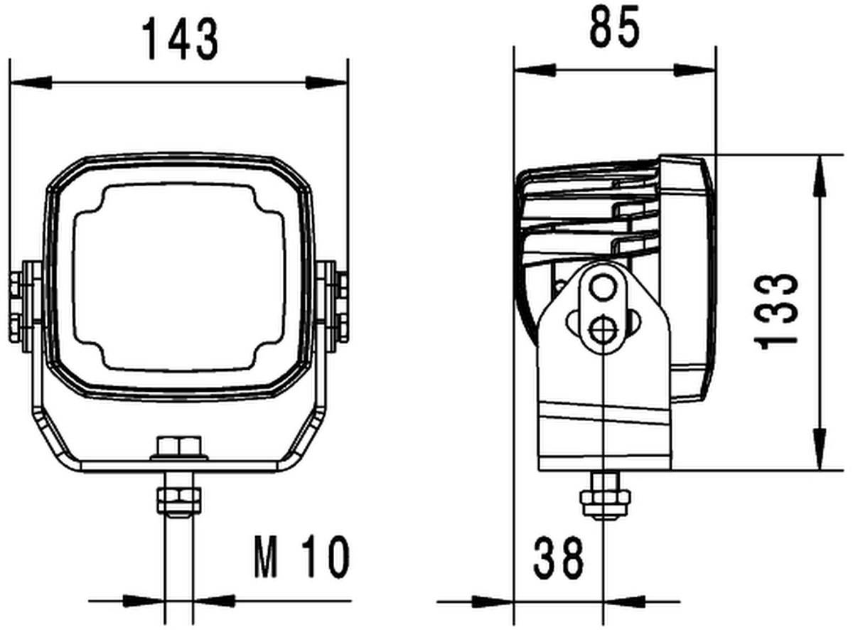 Arbeitsscheinwerfer 24 V 50 W LED 6.500 K 4.400 lm HELLA für u.a. SCANIA-4