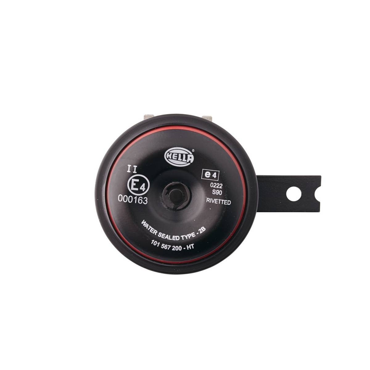 HELLA 3AM 922 000-971 Horn - S90 - 12V - 113dB(A) - Frequenzbereich: 350/415Hz - Gehäusefarbe: rot/s-4