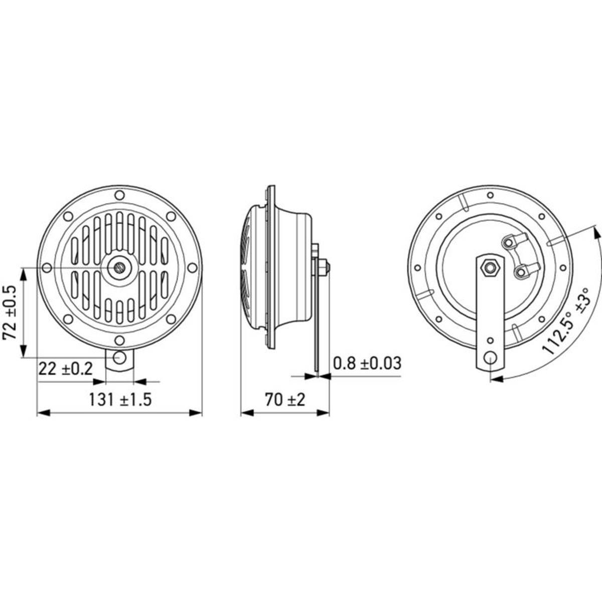 Horn 12 V 72 W 114 dBA Tiefton HELLA passend für u.a. KÄSSBOHRER-1