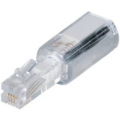Hama Kabel-Entzwirler Adapter [1x RJ10-Stecker 4p4c - 1x RJ10-Buchse 4p4c]  Weiß (transparent) 
