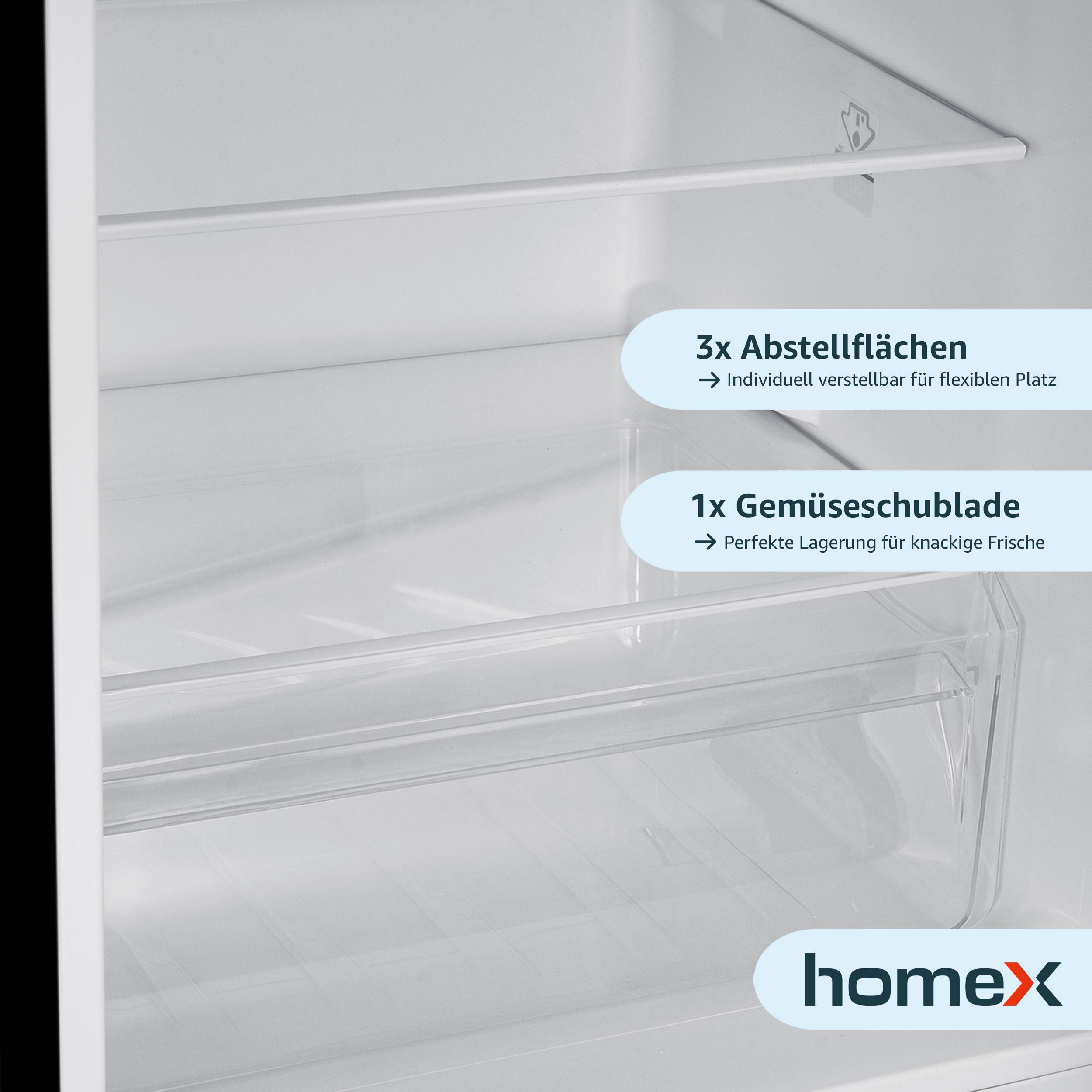 homeX Kühlschrank mit Gefrierfach | Kühl-Gefrierkombination freistehend | 173 Liter Nutzinhalt | CFS1110-B schwarz-4