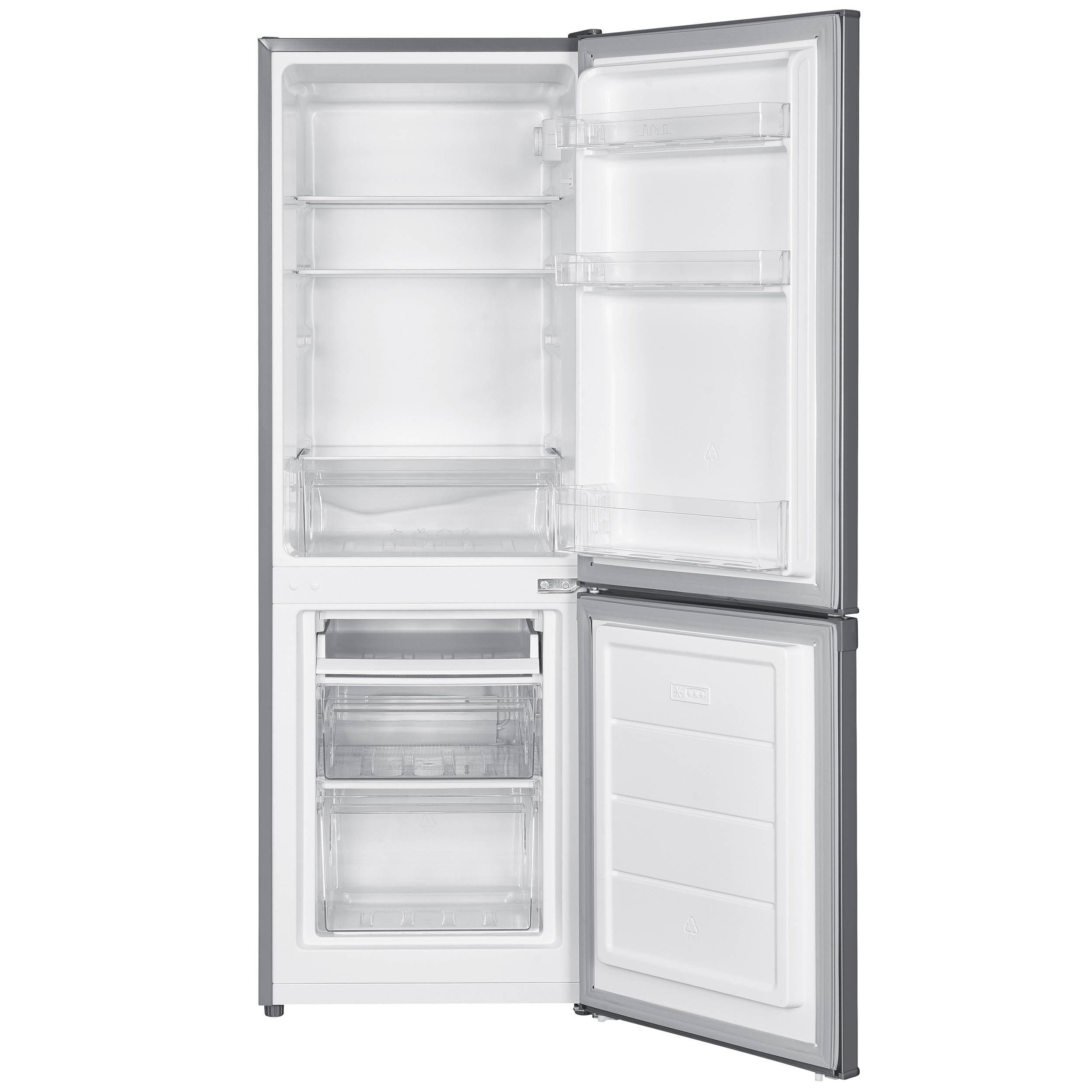 homeX Kühlschrank mit Gefrierfach | Kühl-Gefrierkombination freistehend | 173 Liter Nutzinhalt | CFS1110-S silber-1
