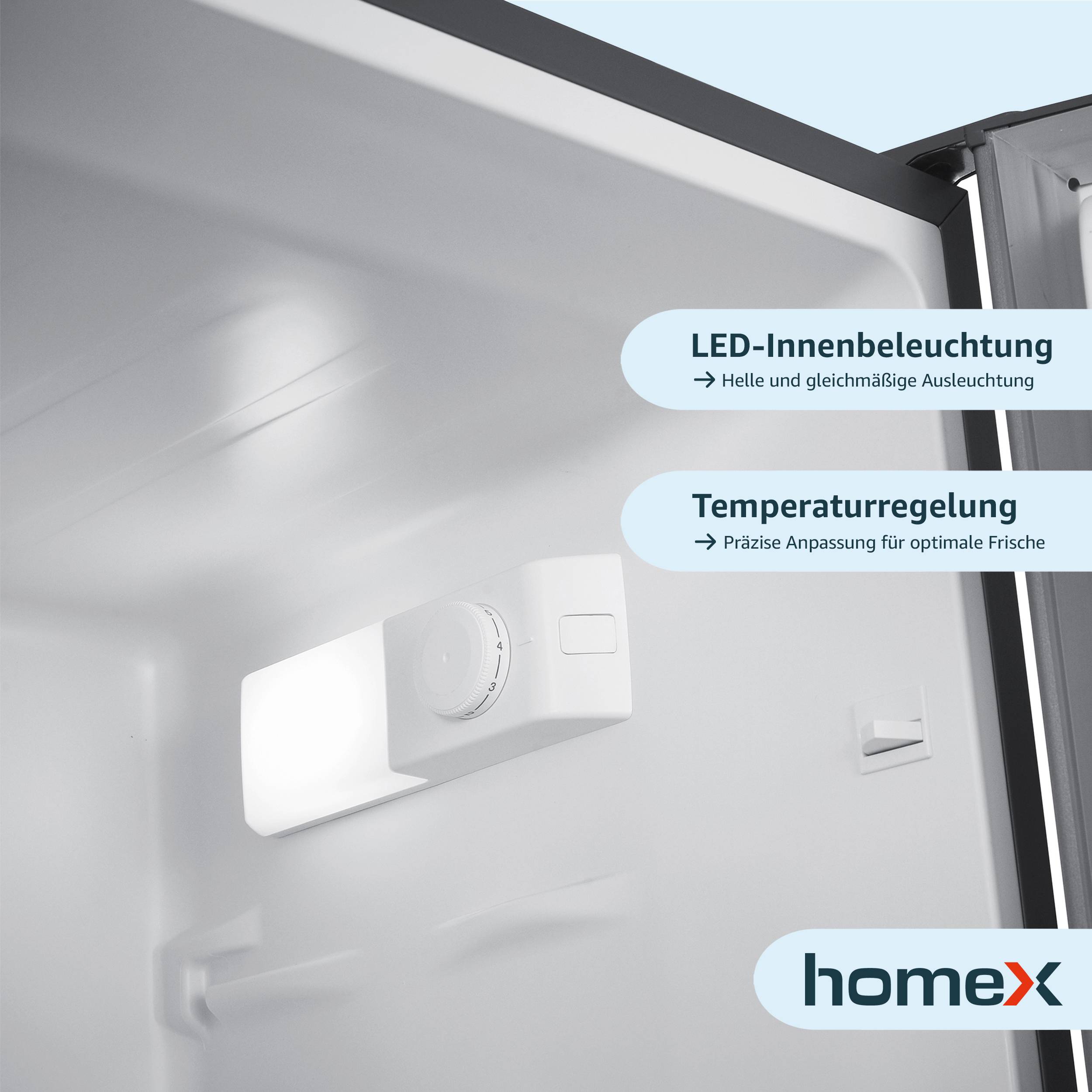 homeX Kühlschrank mit Gefrierfach | Kühl-Gefrierkombination freistehend | 173 Liter Nutzinhalt | CFS1110-S silber-3