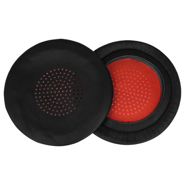 vhbw 2x Ohrpolster kompatibel mit Poly Voyager 4210 | Focus 2 UC USB-A, 4220 Kopfhörer Headset, Kunstfaser Rot Schwarz