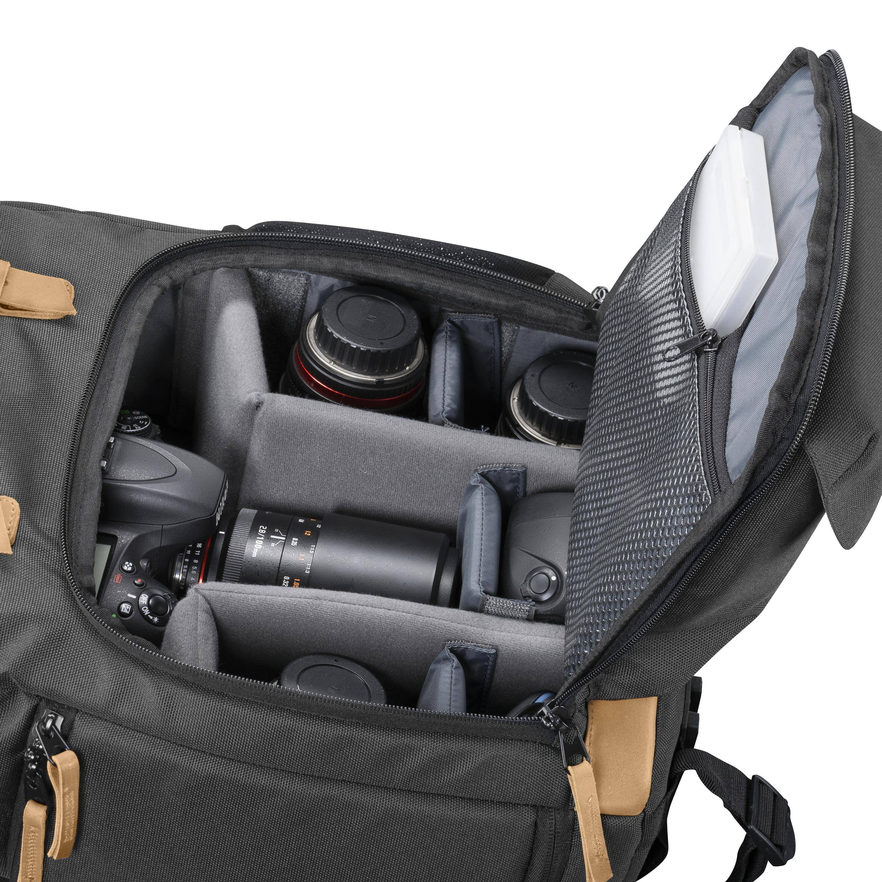 mantona Luis - Rucksack für Kamera - Nylon, Leder-1