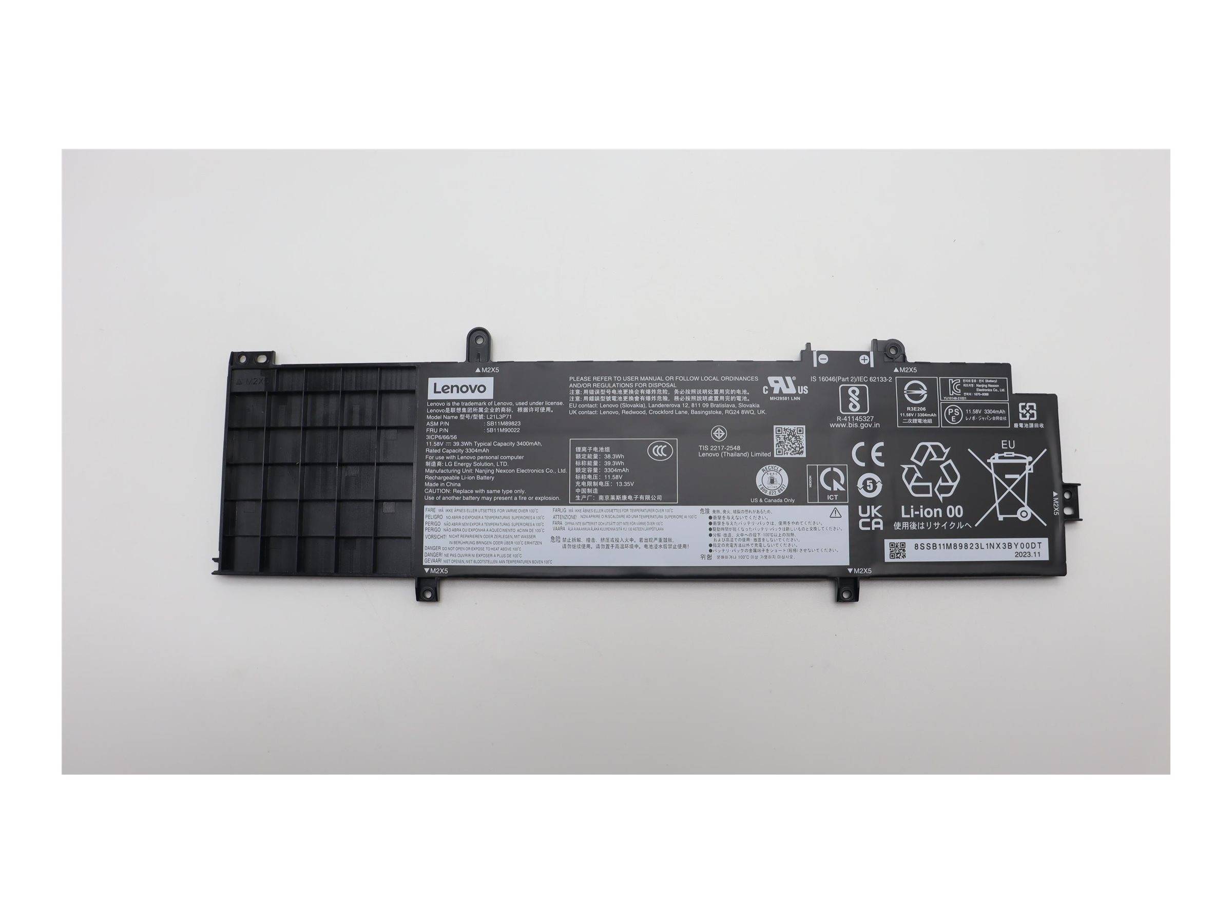 LENOVO - Battery Internal 3 Cell 39.3Wh LiIon LG - Batterie - 3.390 mAh