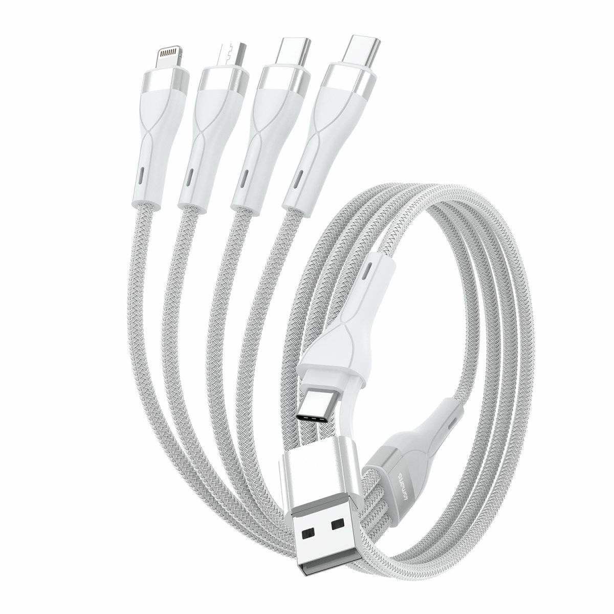 4smarts 541024, 1,2 m, USB A/USB C, USB C/Micro USB-A/Lightning, Weiß-1