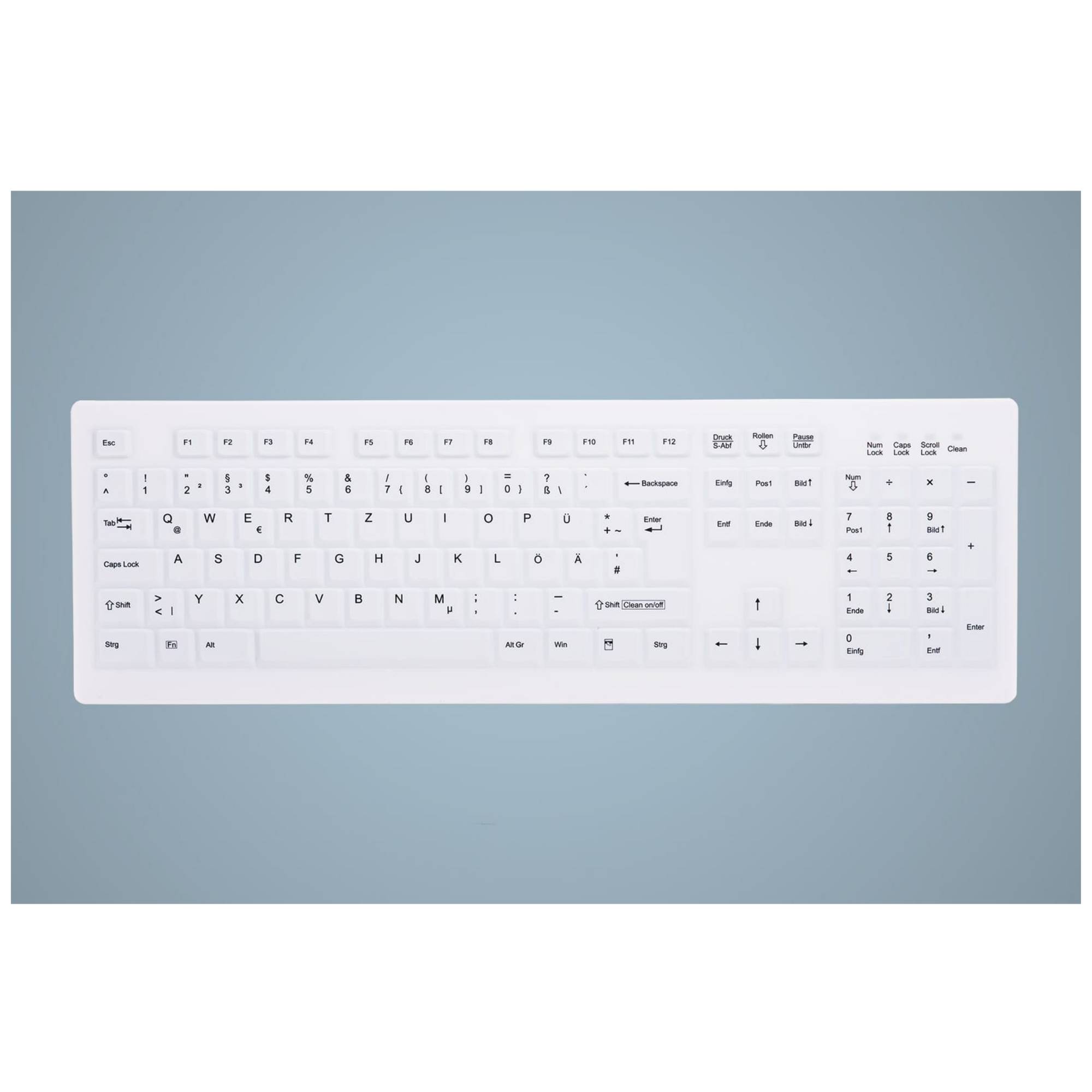 Active Key AK-C8100FA-UVS-W/GE, Volle Größe (100%), Kabelgebunden, USB, Membran Key Switch, QWERTY,-1