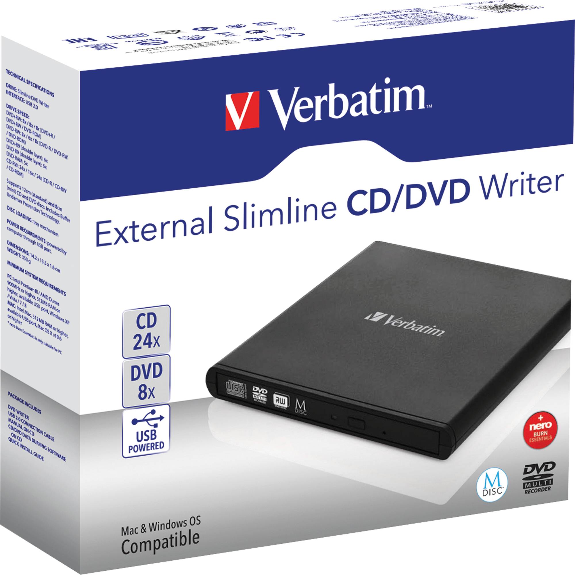 DVD Brenner USB 2.0 6x/8x/24x extern schwarz-0