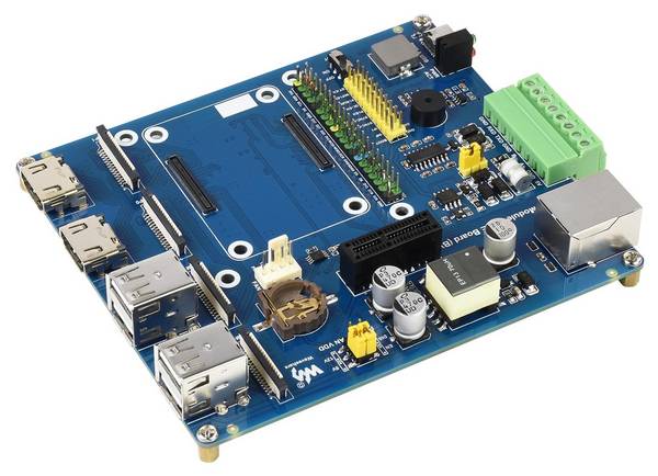 Waveshare IO Board Typ B für Raspberry Pi CM4 Module, PoE, 4 USB-Ports, Dual-HDMI, PCIe