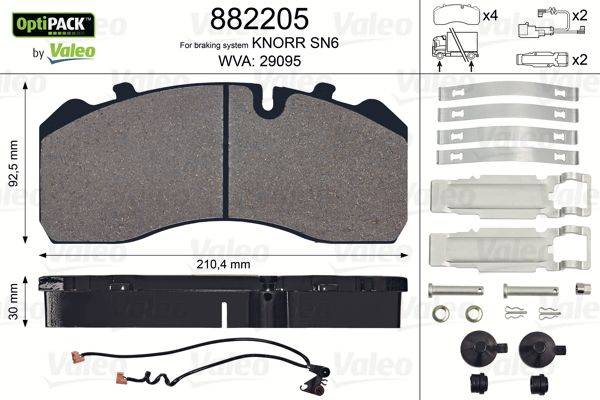 Valeo 882205 Bremsbelagsatz, Scheibenbremse-3