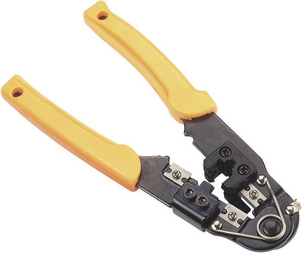 FixPoint ISDN 77124 Crimpzange Modularstecker (Westernstecker) Inkl. Abisolierwerkzeug RJ45