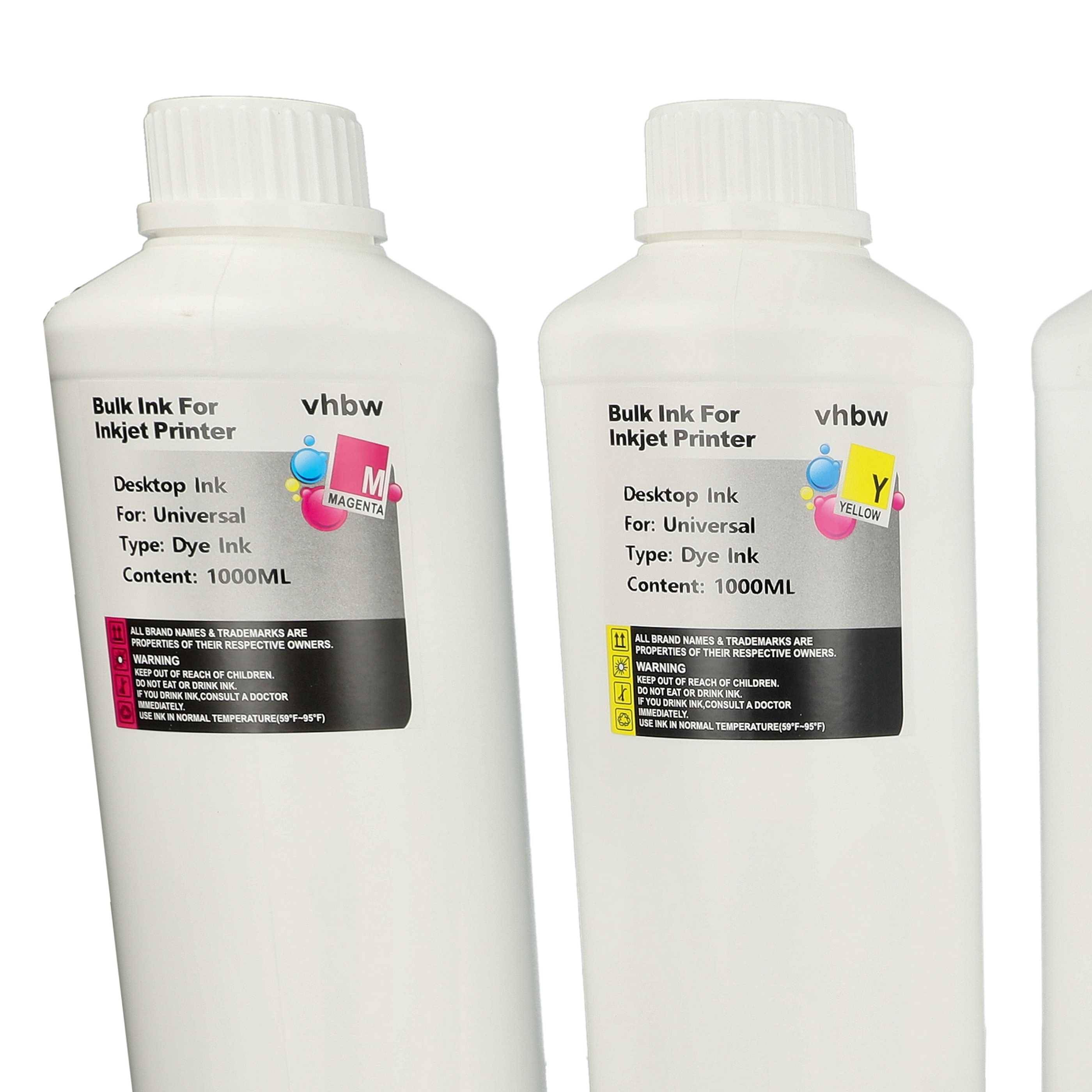 vhbw 4x Nachfülltinte kompatibel mit Canon Pixma G7050 | GM2050 Drucker - Refillset Dye Cyan, Dye Magenta, Dye Schwarz-4
