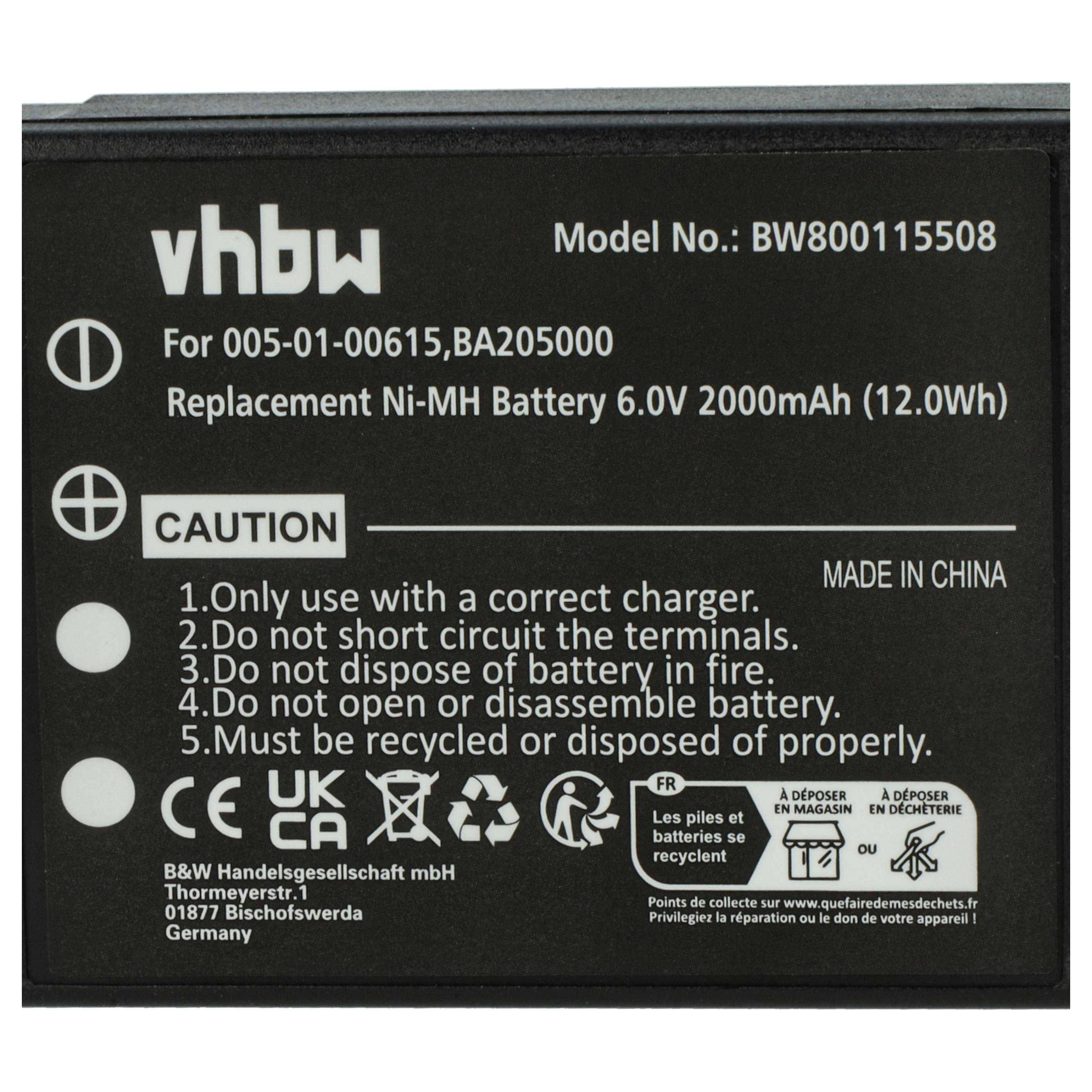 vhbw 10x Akku kompatibel mit HBC Spectrum A | 1, B, 2 Industrie-Funkfernsteuerung Fernbedienung (2000 mAh, 6 V, NiMH) --3