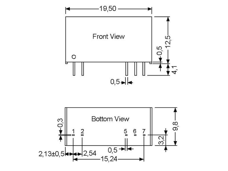 Mean Well DC/DC Wandler Serie MDS01 SIL7 12 V 84 mA 1 W-1