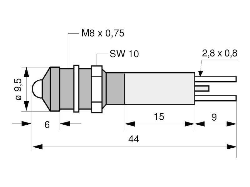 CML Innovative Technologies LED-Anzeiger Außenreflektor, tageslichttauglich IP67 gelb 1100 mcd-1
