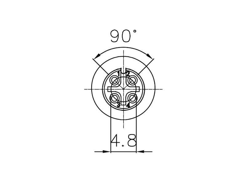Lutronic Quicklock-Kupplung Serie 2340 T06CBA, 4 polig Größe 12 IP67 gerade Ausführung mit Kunststoffgehäuse-1