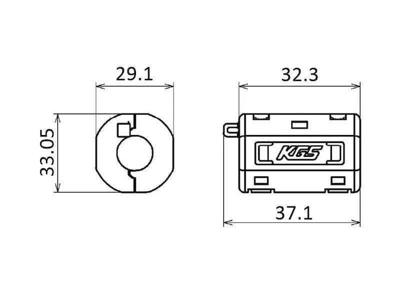 KGS KITAGAWA Klappferrit MRFC hellgrau Kabel-Ø max. 13,5 mm 20 Ω-1