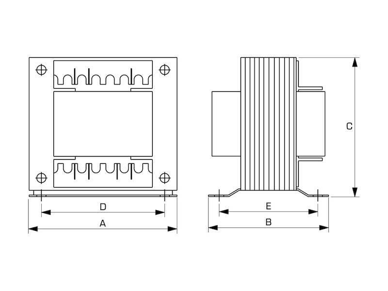 BLOCK Netz-Transformator EL 100 VA 2 x 18 V 2 x 2,78 A-2