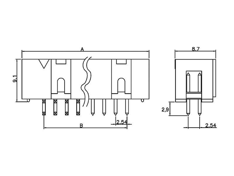 DIN 41651 Wannenstecker 50 polig gerade weiß Rastermaß 2,54 mm-2