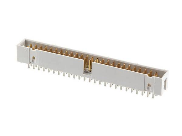 DIN 41651 Wannenstecker 50 polig gerade weiß Rastermaß 2,54 mm
