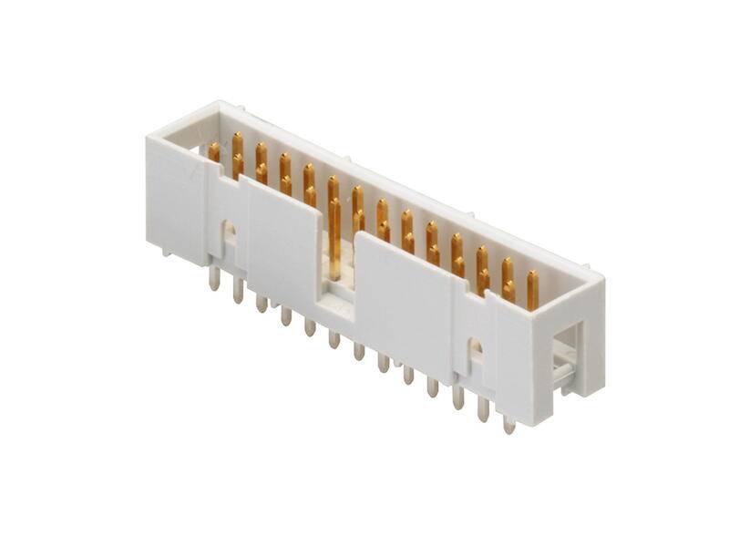 DIN 41651 Wannenstecker 50 polig gerade weiß Rastermaß 2,54 mm-1