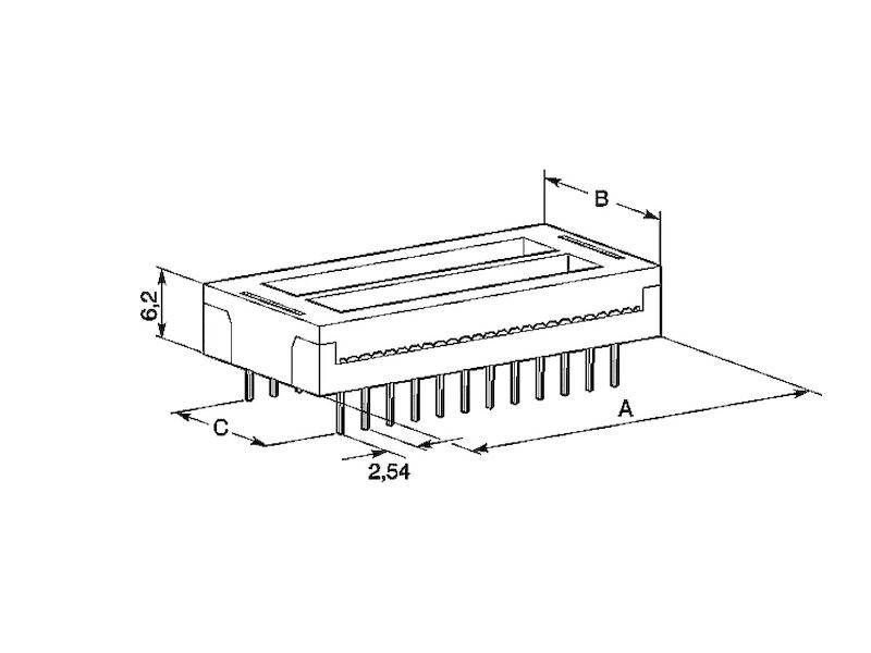 DIN 41651 IC-Sockel-Verbinder 14 polig weiß Rastermaß 2,54 mm-2