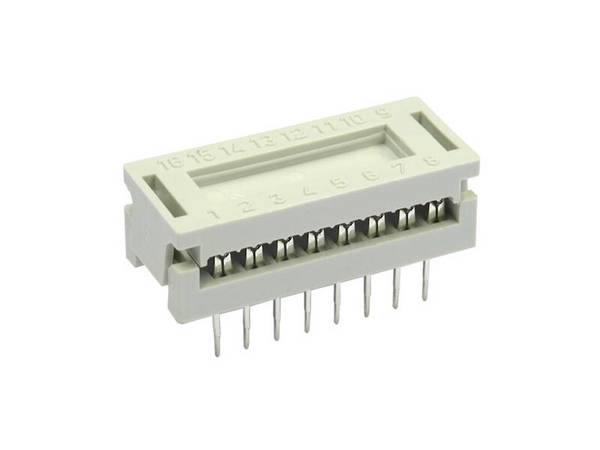 DIN 41651 IC-Sockel-Verbinder 14 polig weiß Rastermaß 2,54 mm
