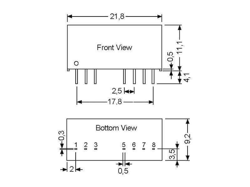 Mean Well DC/DC Wandler Serie DPAN02 SIL8 12 V 83 mA 2 W-1