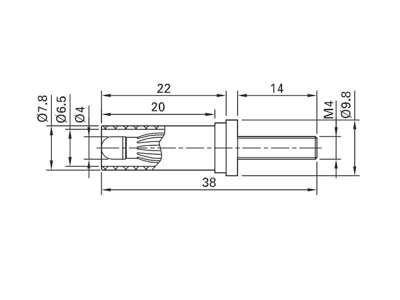 Stäubli SA400-VI Schraubadapter Gewindebolzen M4 - Stecker 4 mm Rot 1 St.-1