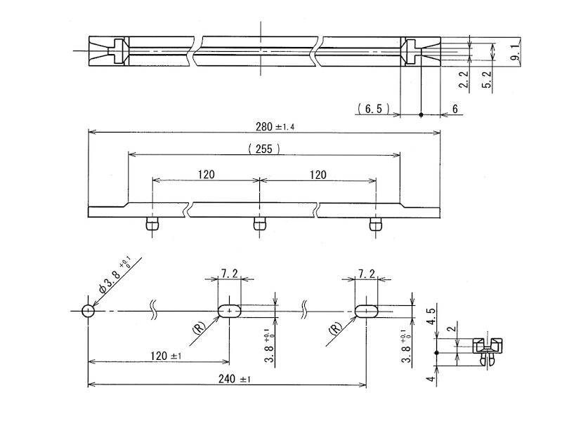 KITAGAWA Leiterplattenführung 280 mm Snap-In schwarz-1