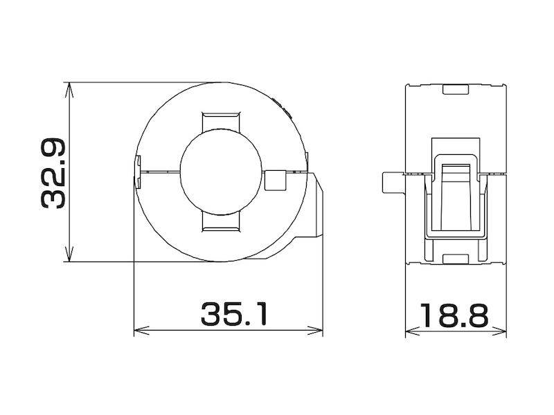 KGS KITAGAWA Klappferrit GTFC hellgrau Kabel-Ø max. 14,7 mm 50 Ω-1