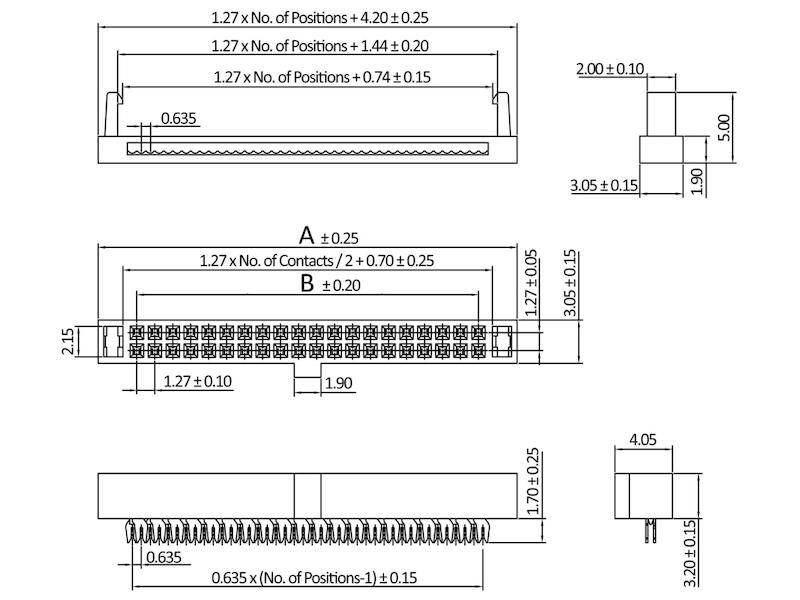 econ connect DIN 41651 Pfostenverbinder 20 polig Rastermaß 1,27 mm-1