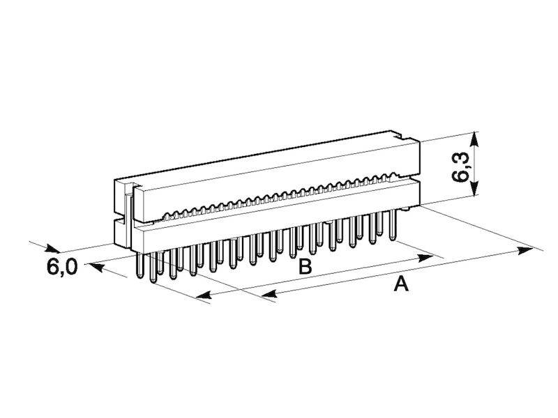 DIN 41651 Leiterplatten-Verbinder 34 polig weiß Rastermaß 2,54 mm-1