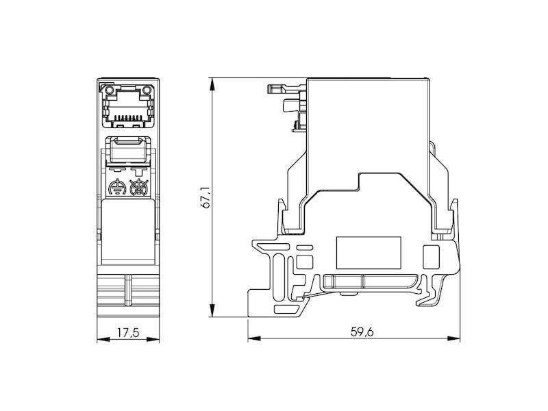 Telegärtner J80023A0000 Tragschienen-Verbinder RJ45 T568A-1