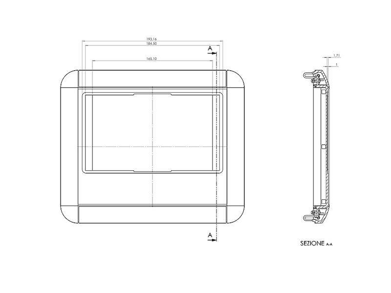 TEKO Gehäuse Handheld Tekwall 252,5 x 210 x 40 mm Kunststoff weiß mit Ausschnitt für 7" Displays-2