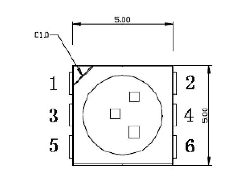 HuiYuan Opto-Electronic LED 5050 klar warmweiß 15 lm 3000-4500 K 120 °-2