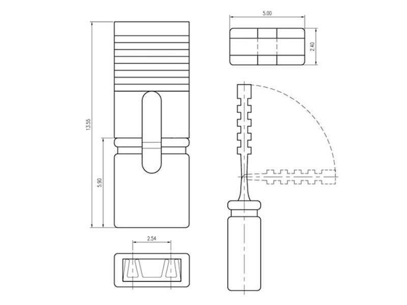 Lumberg Connect 4143 01 schwarz Kurzschlussbrücke, mit Prüfabgriff und Grifflasche-1