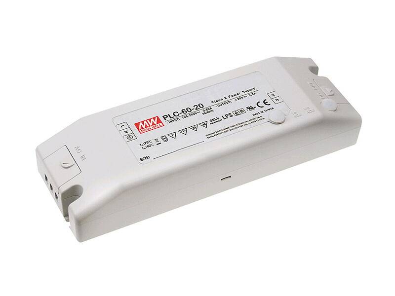 MEAN WELL PLC-60-24 LED-Treiber, LED-Trafo Konstantspannung, Konstantstrom 60 W 0 - 2.5 A 24 V/DC nicht dimmbar, PFC-Sch-0
