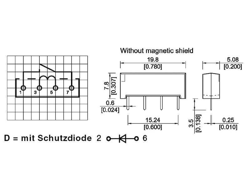 StandexMeder SIL Reed Relais 1x Schließer Rastermaß 2,54 mm 1 A 5 V-2