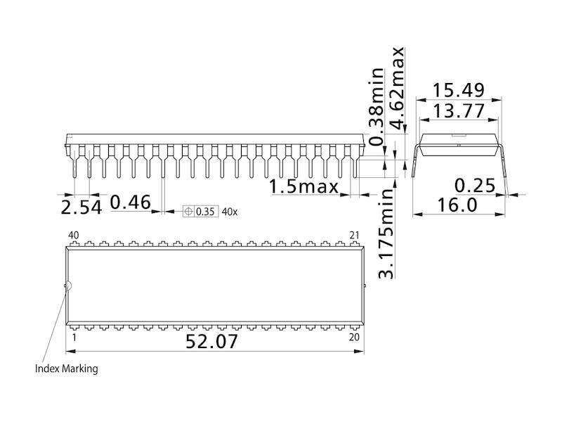 Microchip ATmega AVR ISP Flash 512 B EEPROM / 16 kB Flash / 1 kB SRAM DIP 40-3