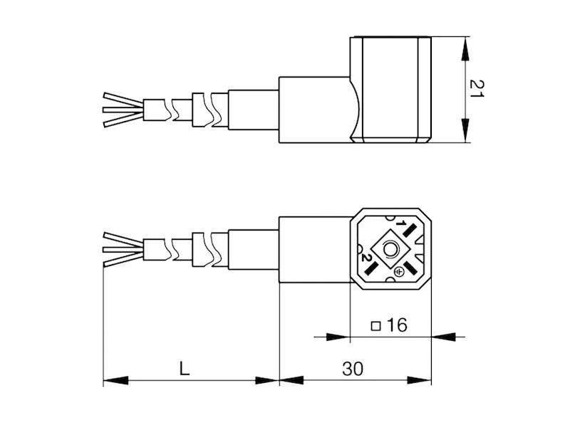 HIRSCHMANN Leitungsstecker mit angespritzter Leitung G 20 KW 3 M 1,5 m grau-2